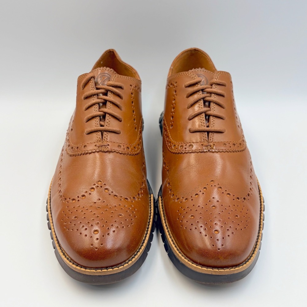 Cole Haan Zerogrand Wingtip Oxford British Tan Leather C29411 Mens 10.5 M - Picture 8 of 13